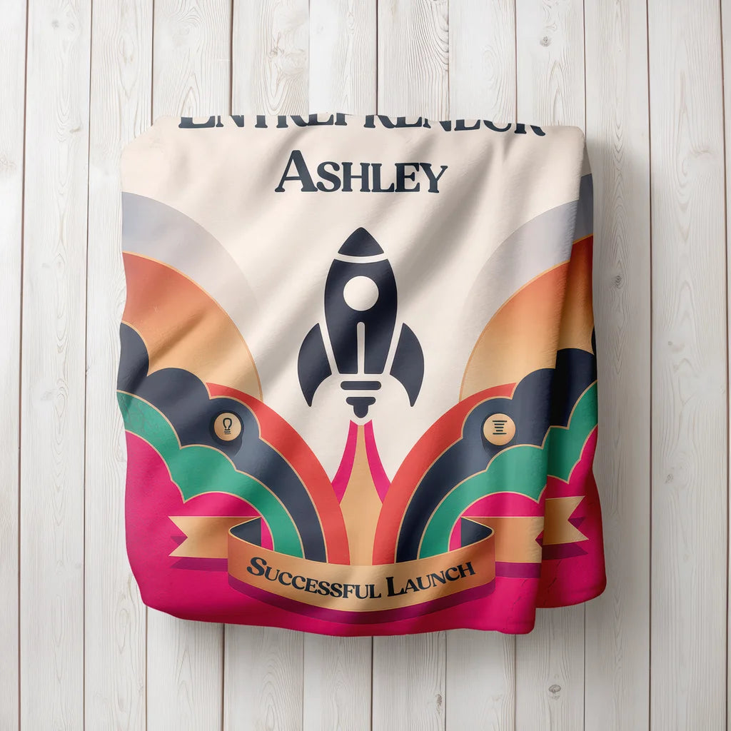 Women's Business Launch Success Personalized Plush Blanket