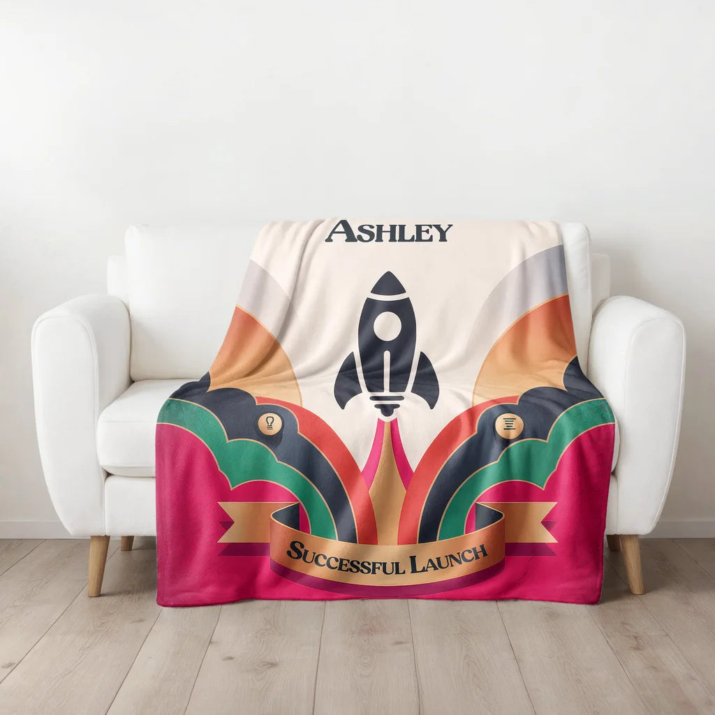 Women's Business Launch Success Personalized Plush Blanket