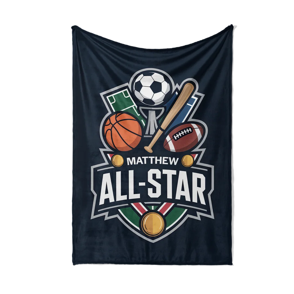 All-Star Achievement Personalized Plush Blanket
