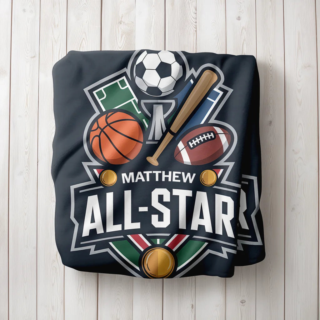 All-Star Achievement Personalized Plush Blanket