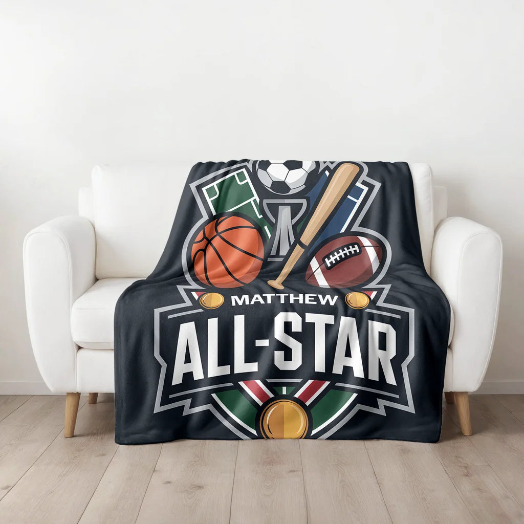 All-Star Achievement Personalized Plush Blanket