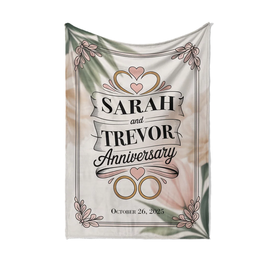 Anniversary Treasure Personalized Plush Blanket