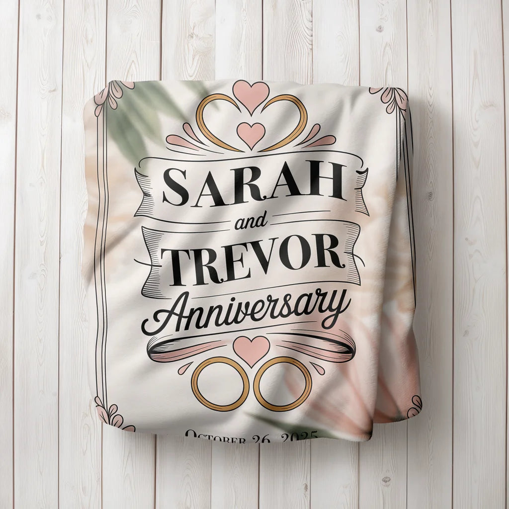 Anniversary Treasure Personalized Plush Blanket