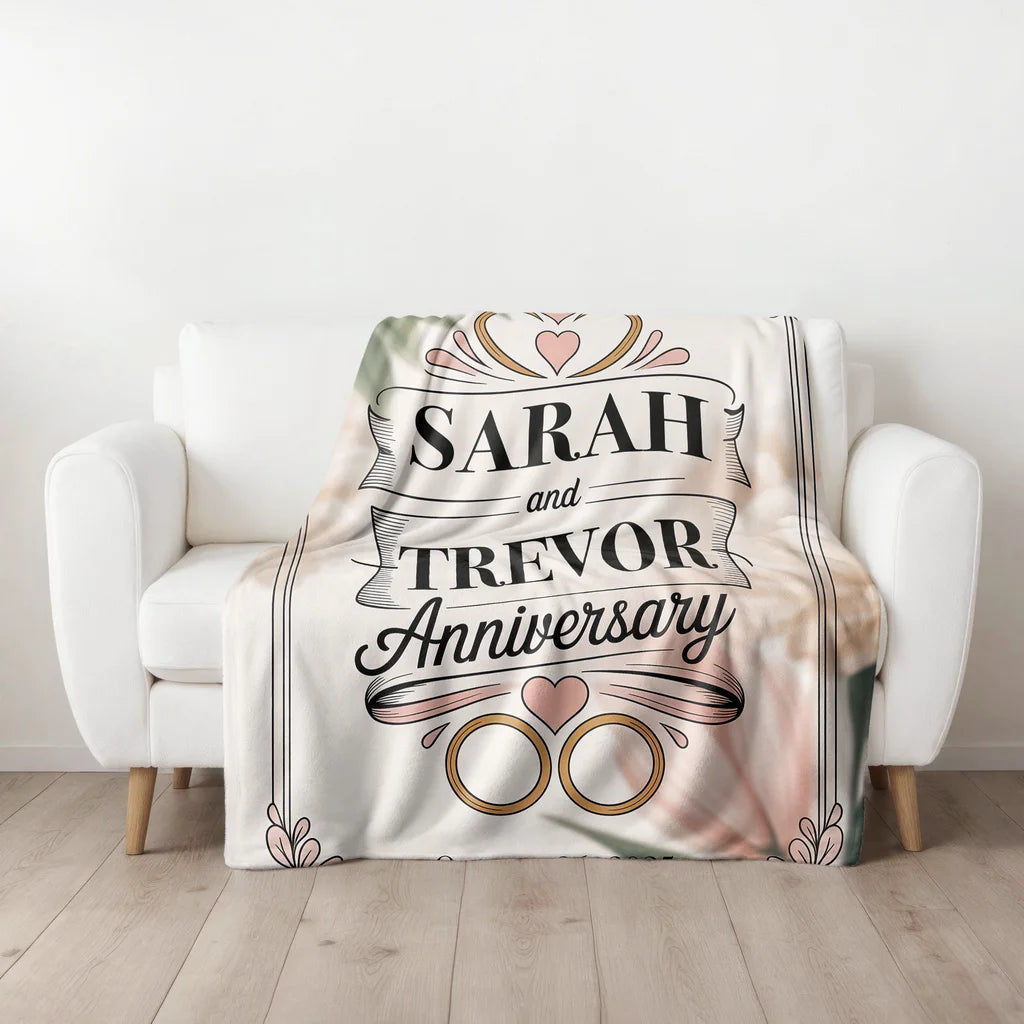 Anniversary Treasure Personalized Plush Blanket
