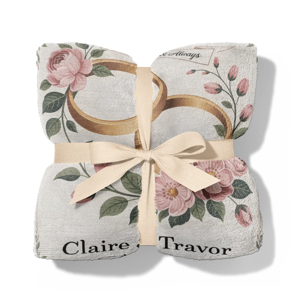 Anniversary Milestone Personalized Couples Plush Blanket