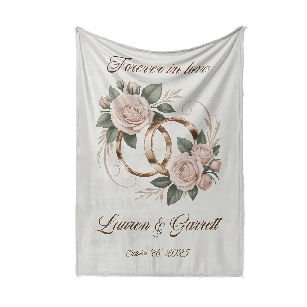 Special Wedding Date Personalized Plush Blanket