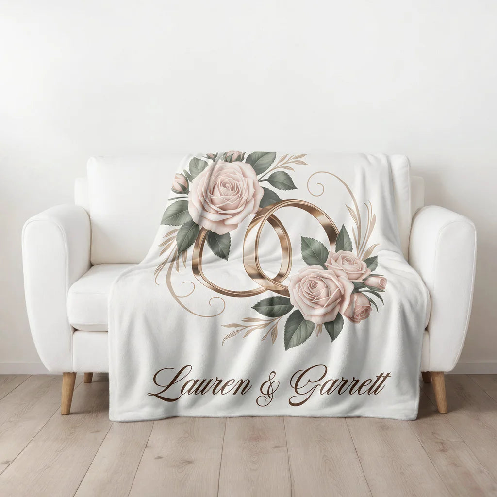 Special Wedding Date Personalized Plush Blanket
