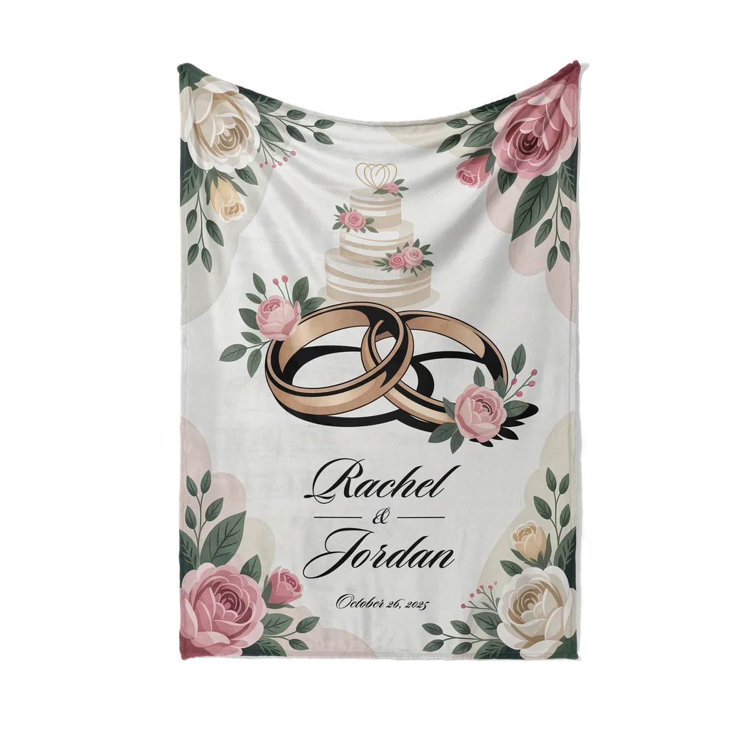 Wedding Day Memory Personalized Plush Blanket
