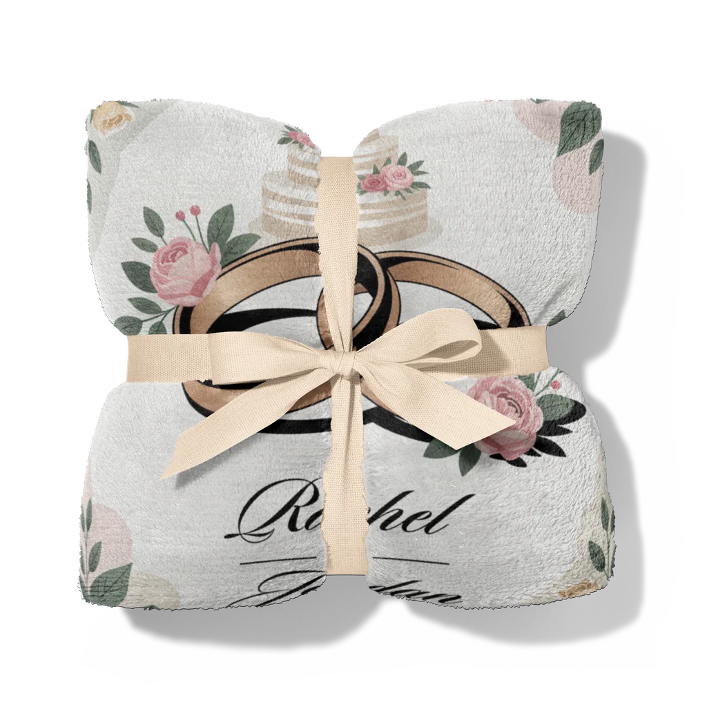 Wedding Day Memory Personalized Plush Blanket