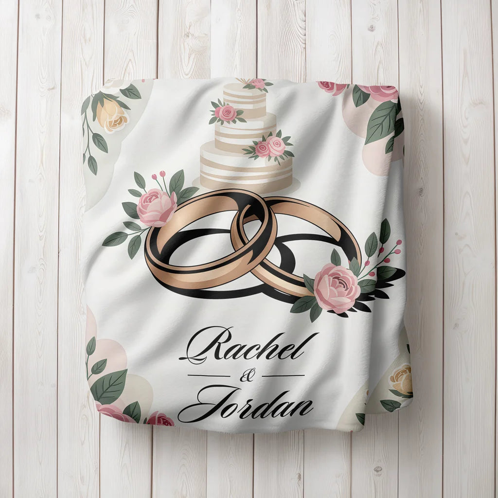 Wedding Day Memory Personalized Plush Blanket