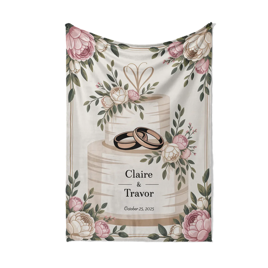 Wedding Date Keepsake Personalized Plush Blanket