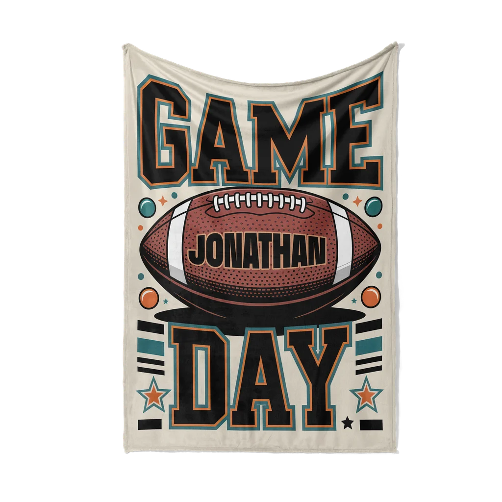Football Game Day Personalized Plush Blanket