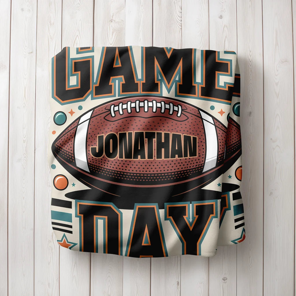 Football Game Day Personalized Plush Blanket