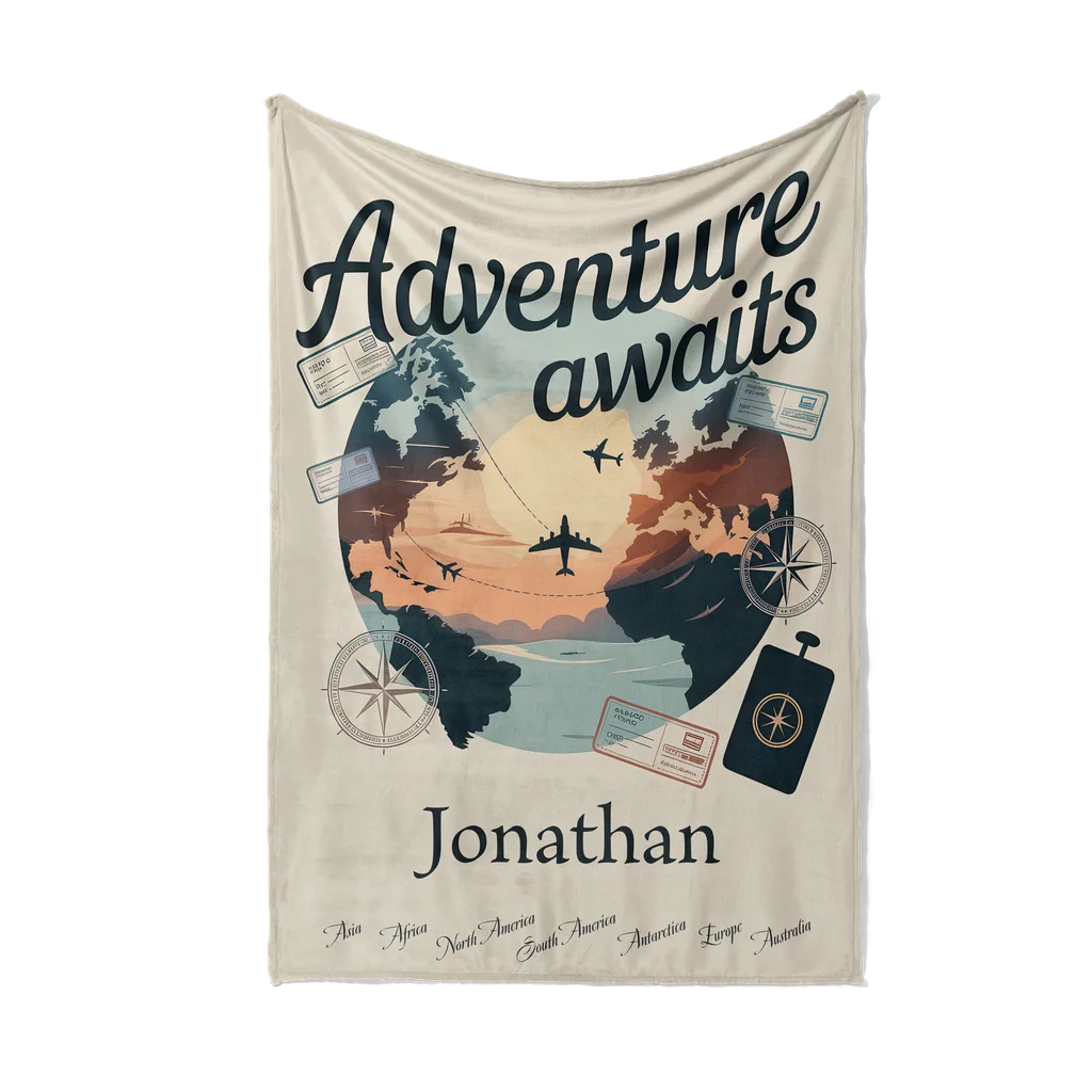 Adventure Lover Personalized Plush Blanket