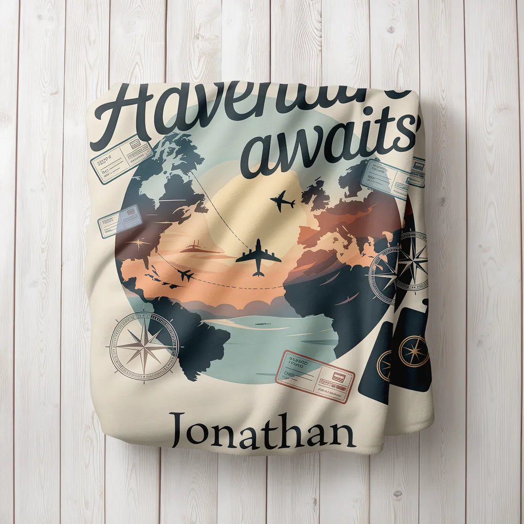 Adventure Lover Personalized Plush Blanket