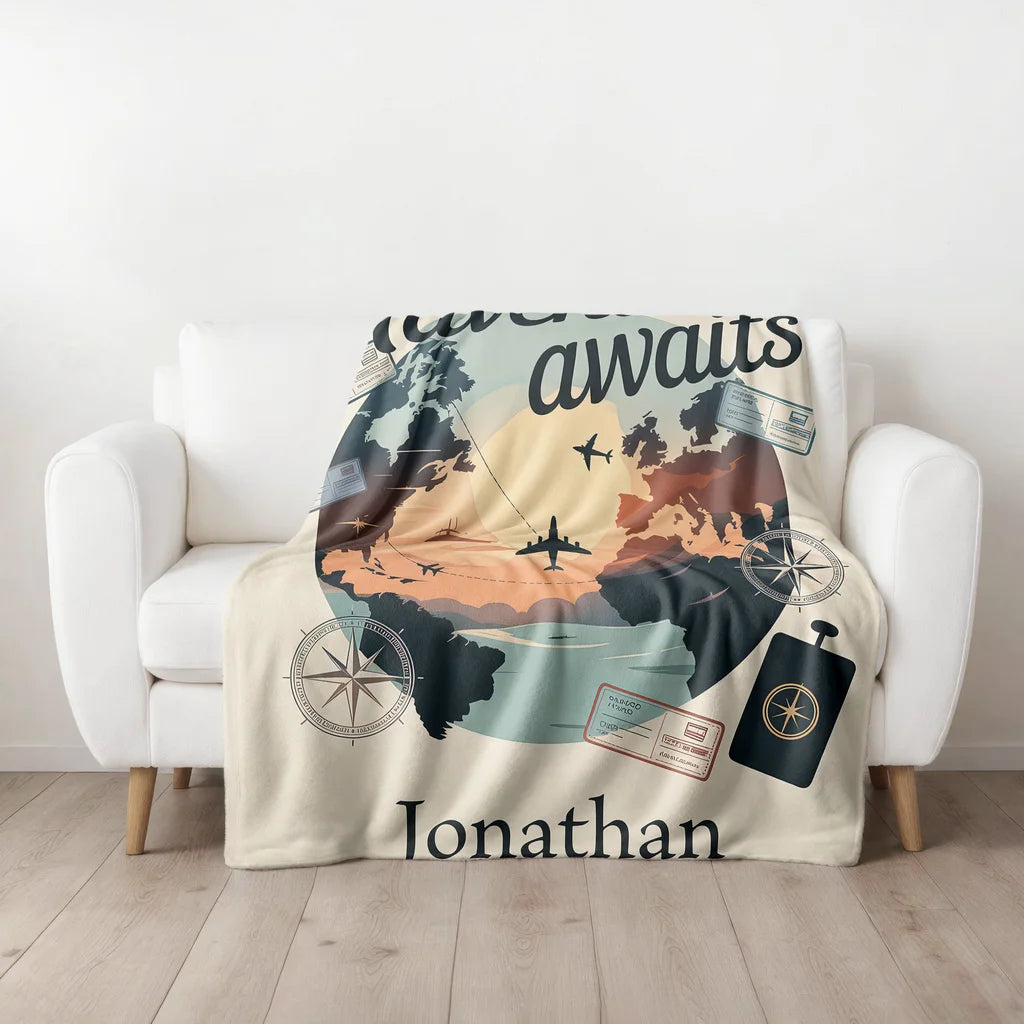 Adventure Lover Personalized Plush Blanket