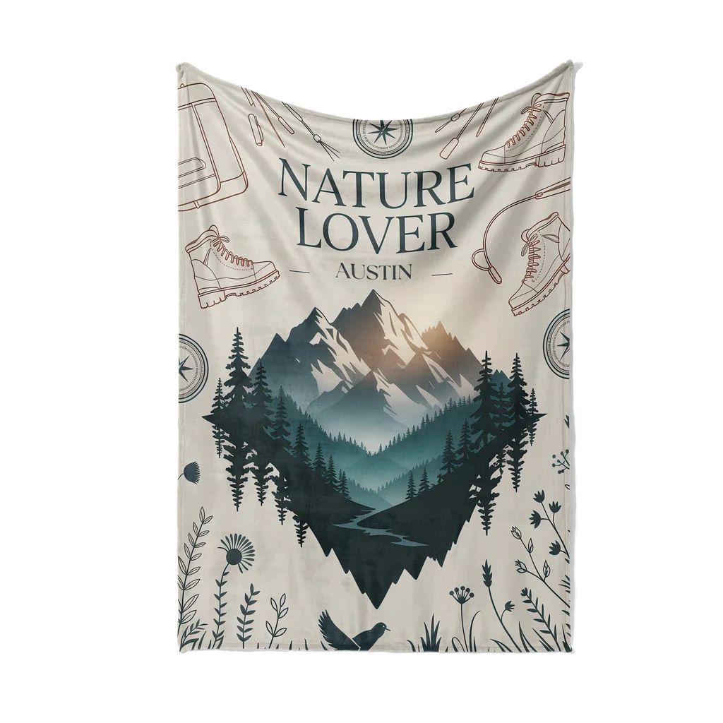 Nature Lover Personalized Plush Blanket
