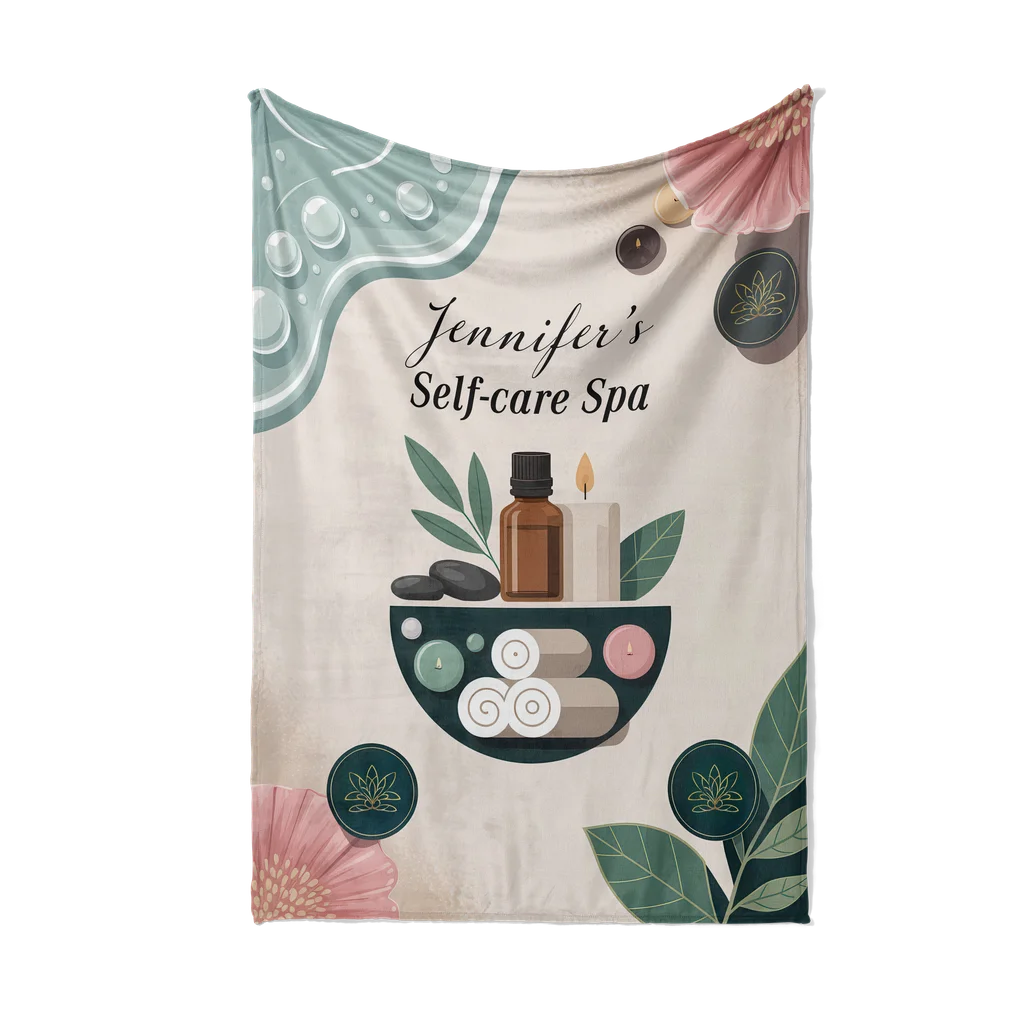 Self-Care Spa Personalized Plush Blanket