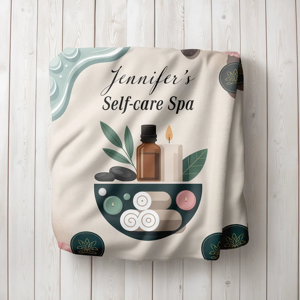 Self-Care Spa Personalized Plush Blanket