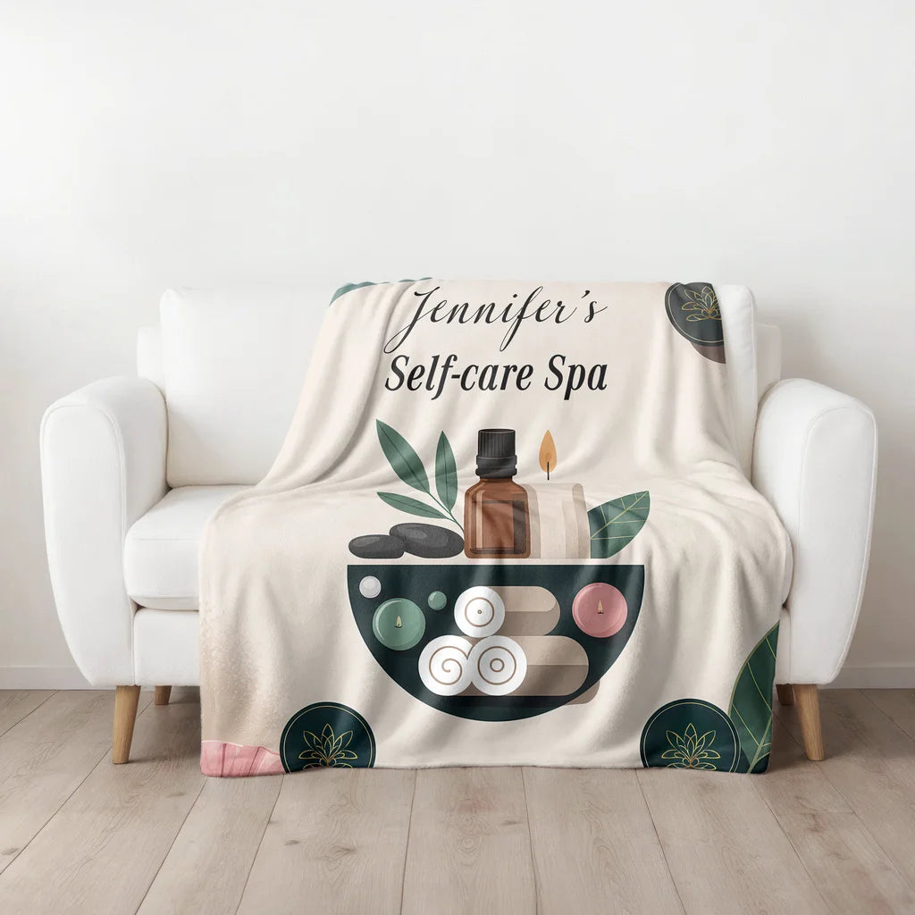 Self-Care Spa Personalized Plush Blanket