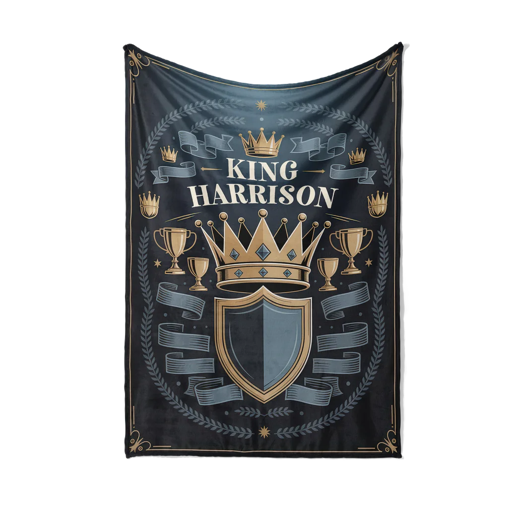 Men's King Mindset Personalized Plush Blanket