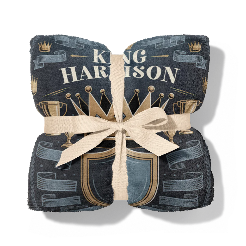 Men's King Mindset Personalized Plush Blanket