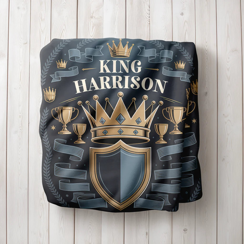 Men's King Mindset Personalized Plush Blanket
