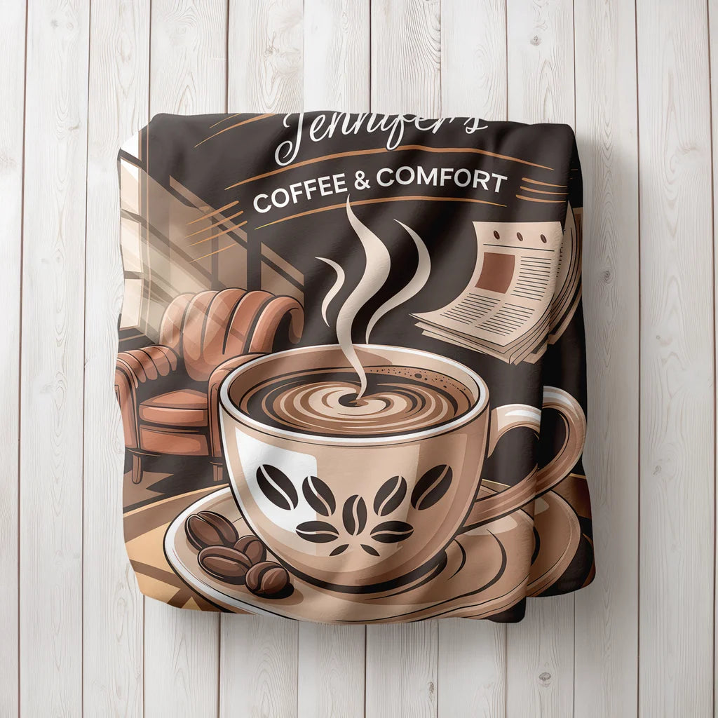 Coffee Lover Morning Personalized Plush Blanket