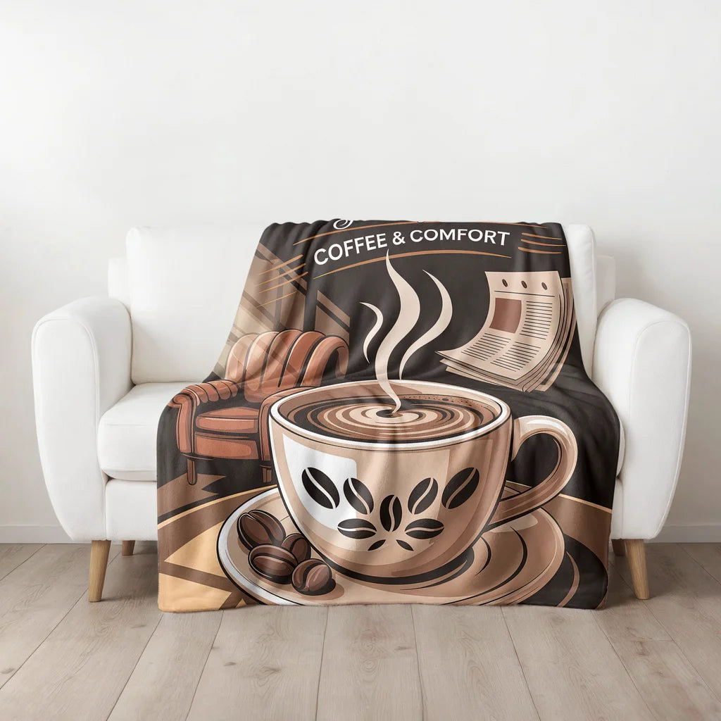 Coffee Lover Morning Personalized Plush Blanket