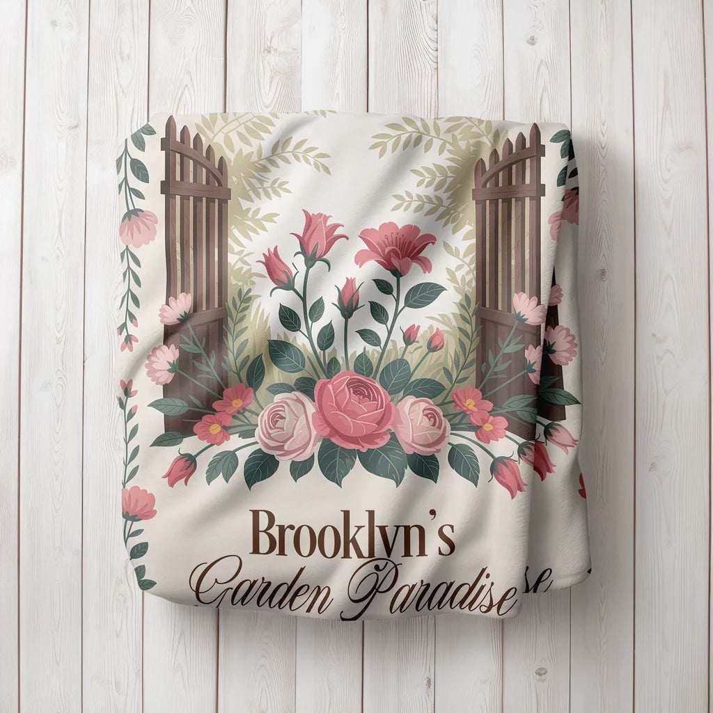 Garden Paradise Personalized Plush Blanket