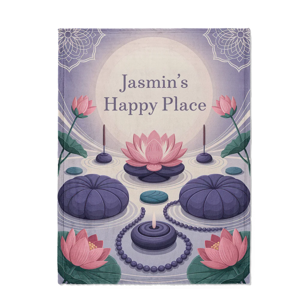 Mindfulness Meditation Personalized Plush Blanket