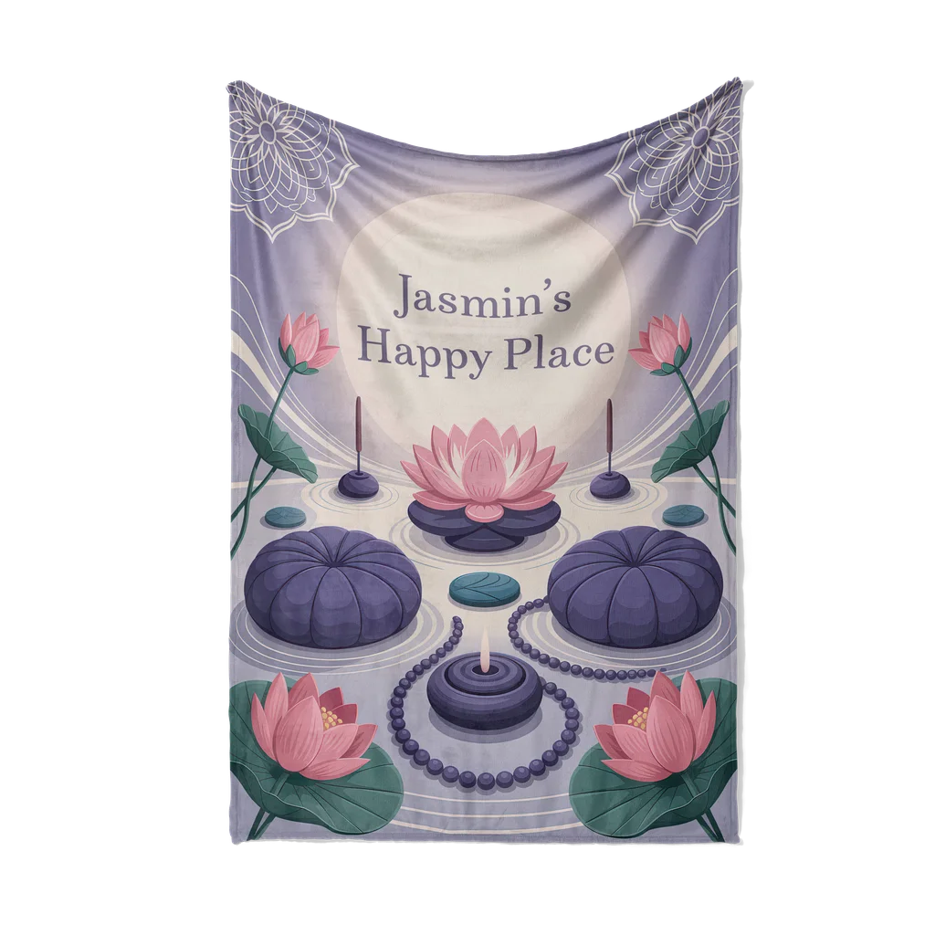 Mindfulness Meditation Personalized Plush Blanket