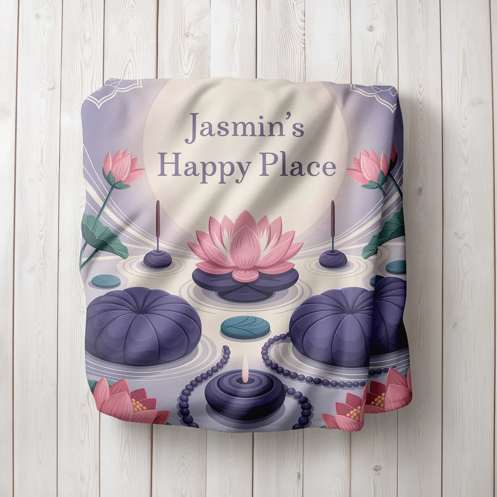 Mindfulness Meditation Personalized Plush Blanket