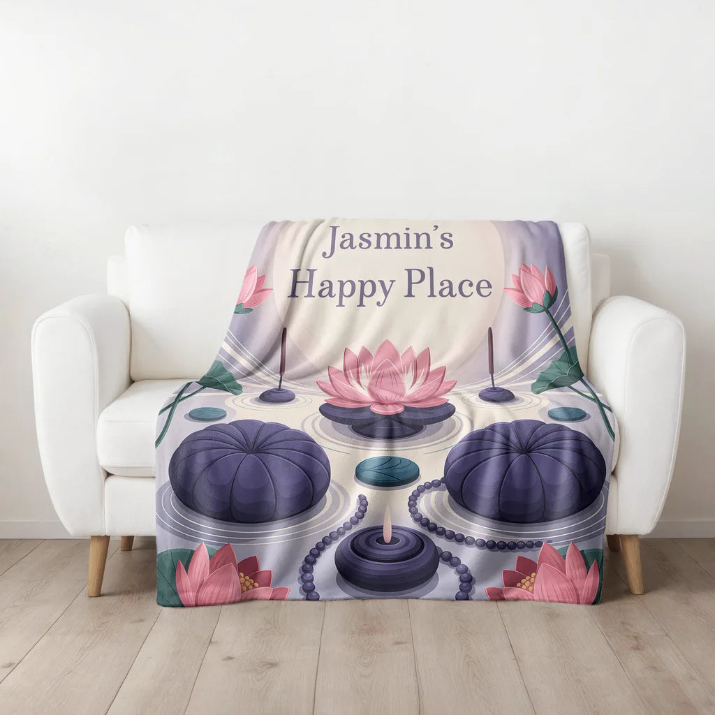 Mindfulness Meditation Personalized Plush Blanket