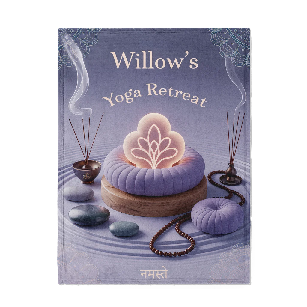 Mindful Yoga Retreat Personalized Plush Blanket