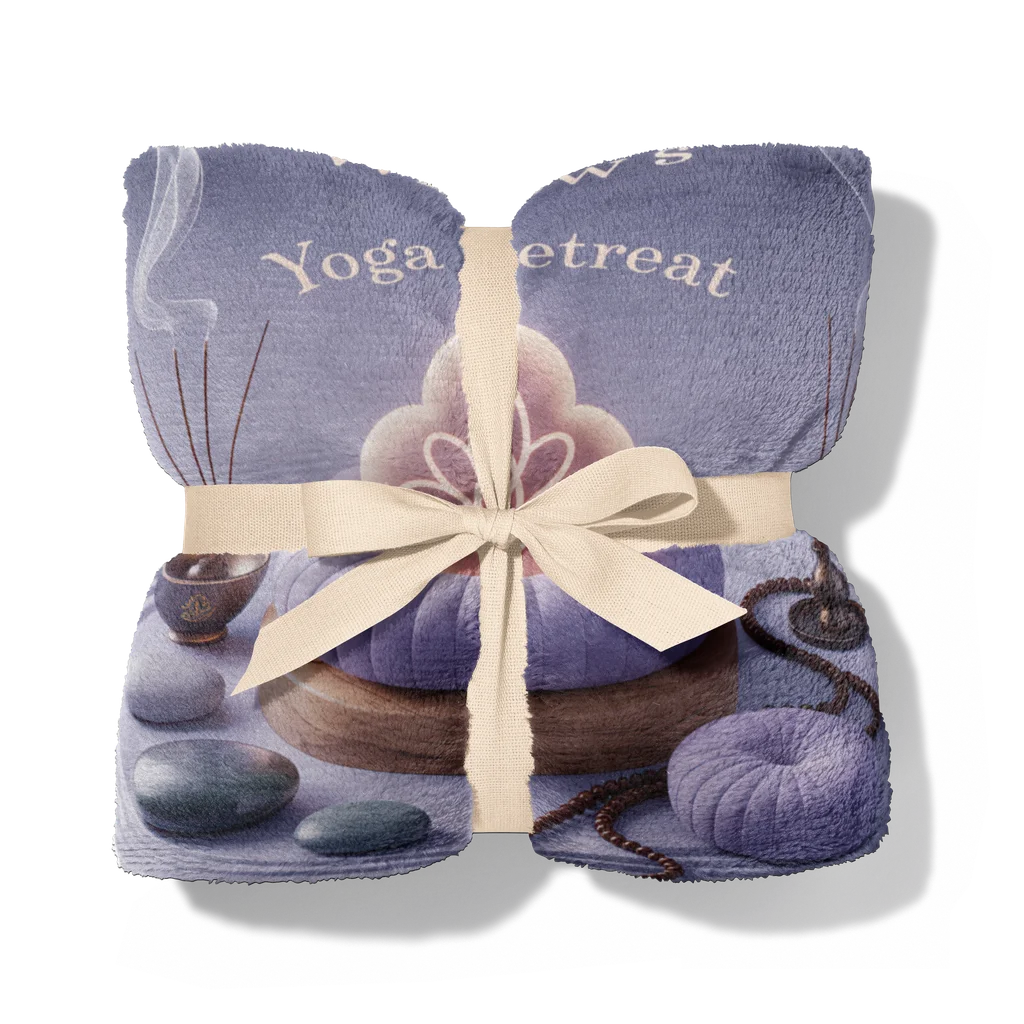 Mindful Yoga Retreat Personalized Plush Blanket