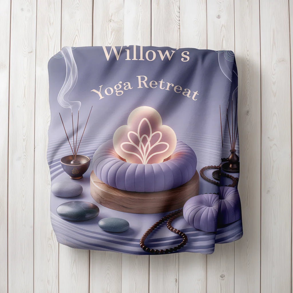 Mindful Yoga Retreat Personalized Plush Blanket