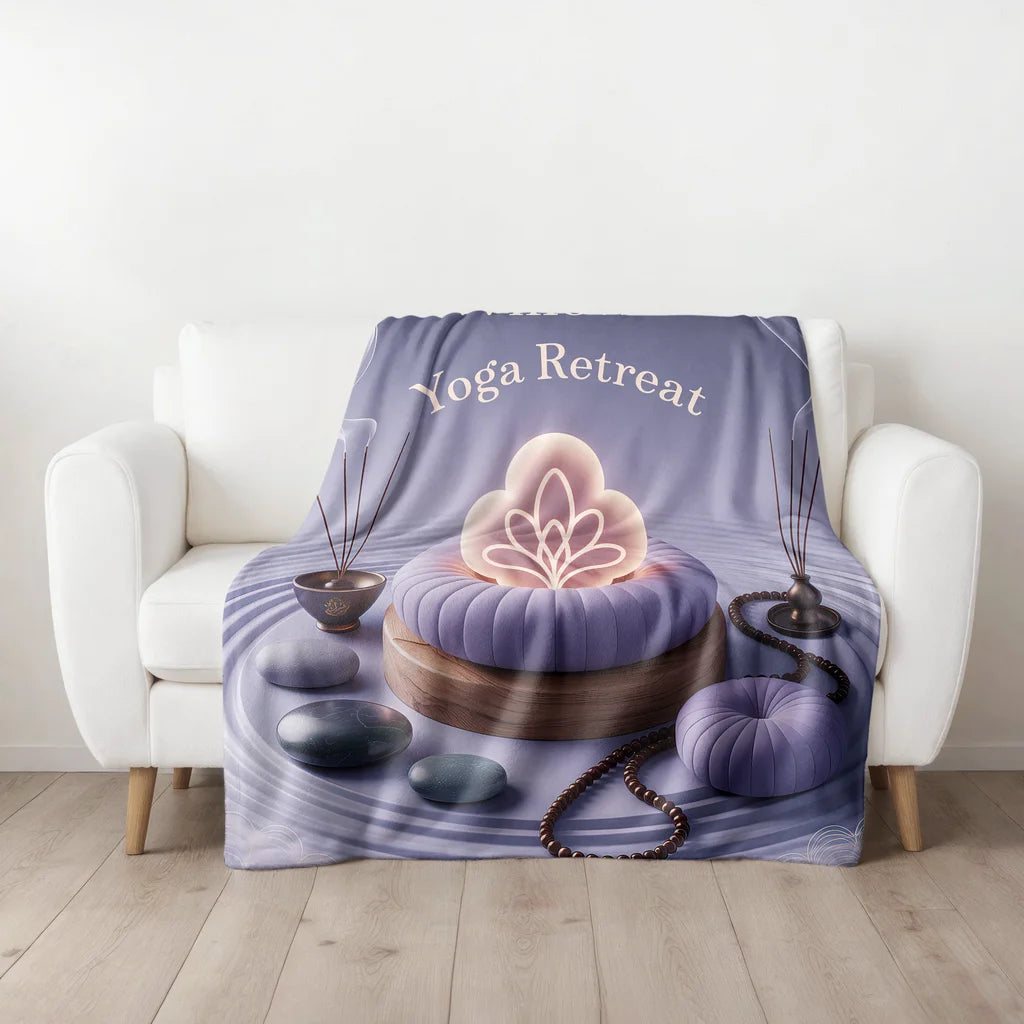 Mindful Yoga Retreat Personalized Plush Blanket