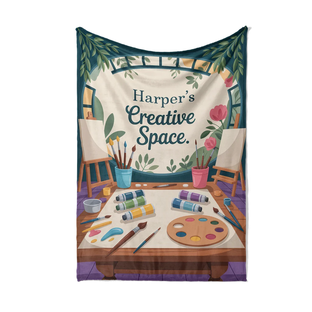 Creative Space Personalized Plush Blanket