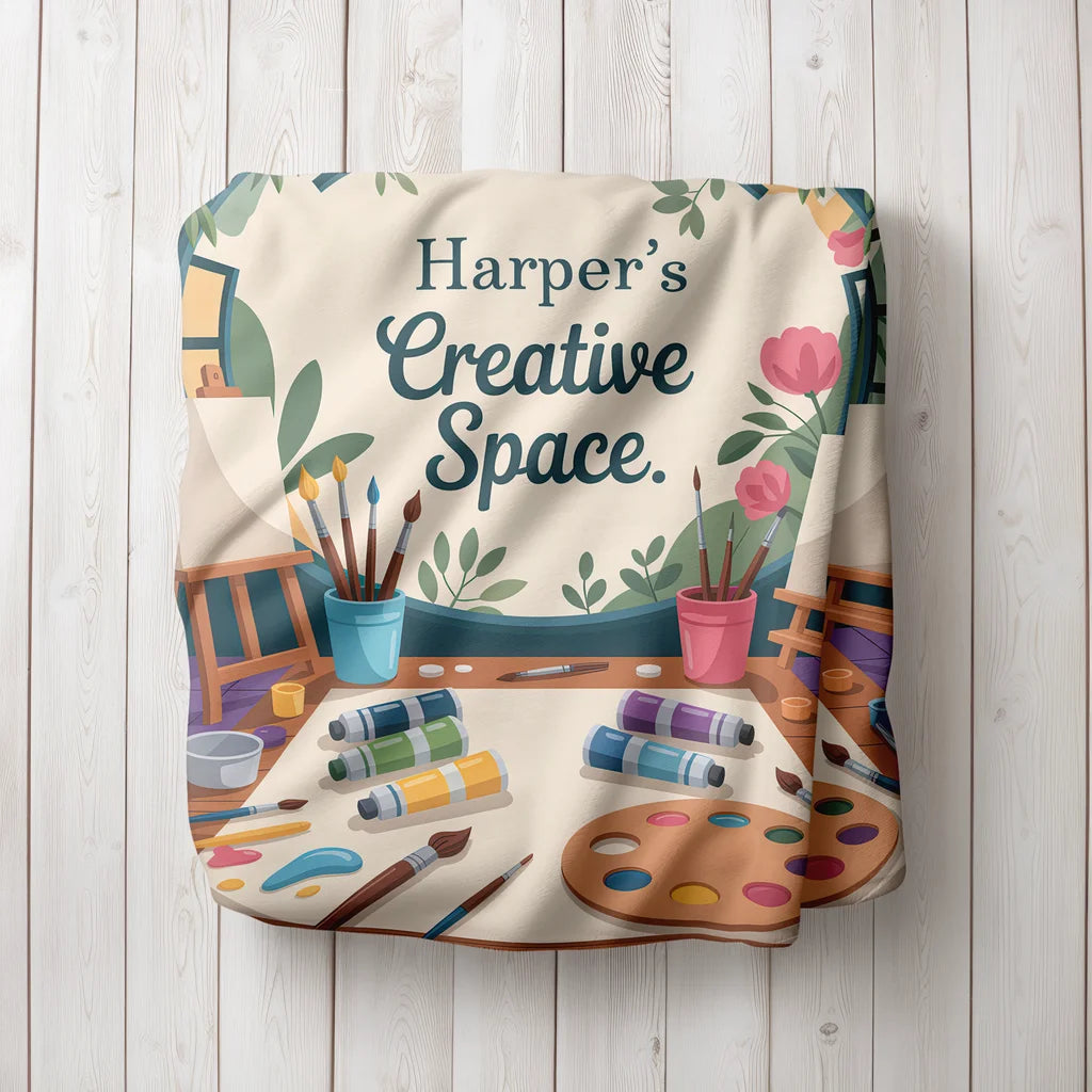 Creative Space Personalized Plush Blanket