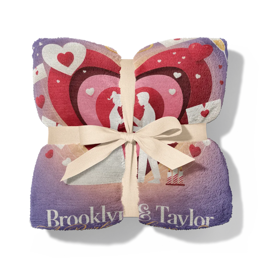 Perfect Love Story Personalized Couples Plush Blanket
