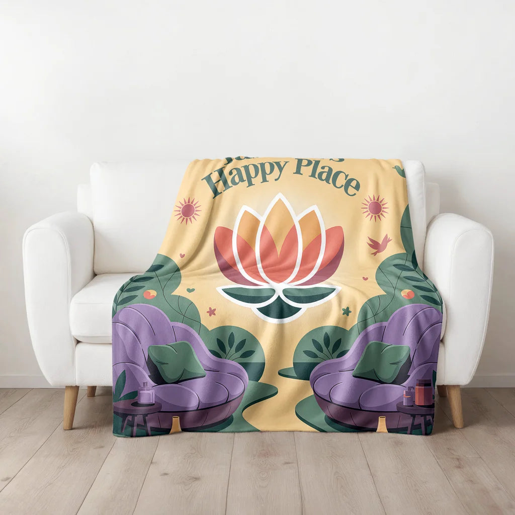 Happy Place Personalized Plush Blanket