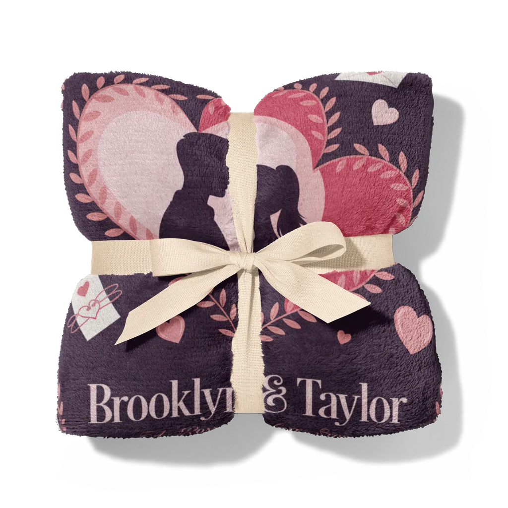 Romantic Love Story Personalized Couples Plush Blanket