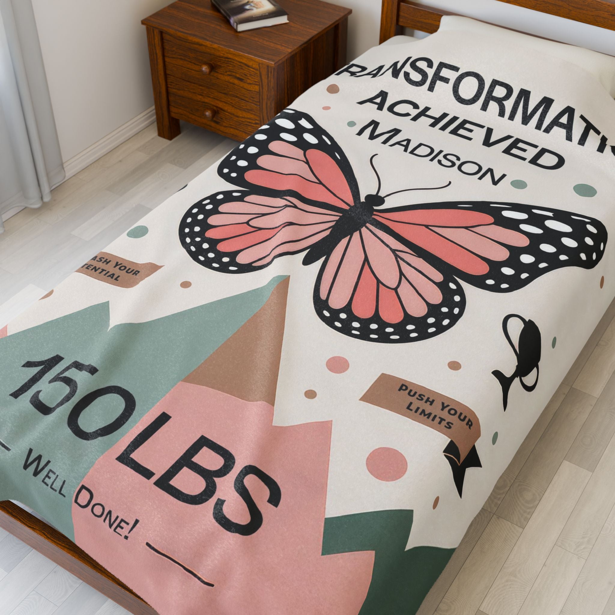 Women's Weight Loss Achievement Personalized Plush Blanket