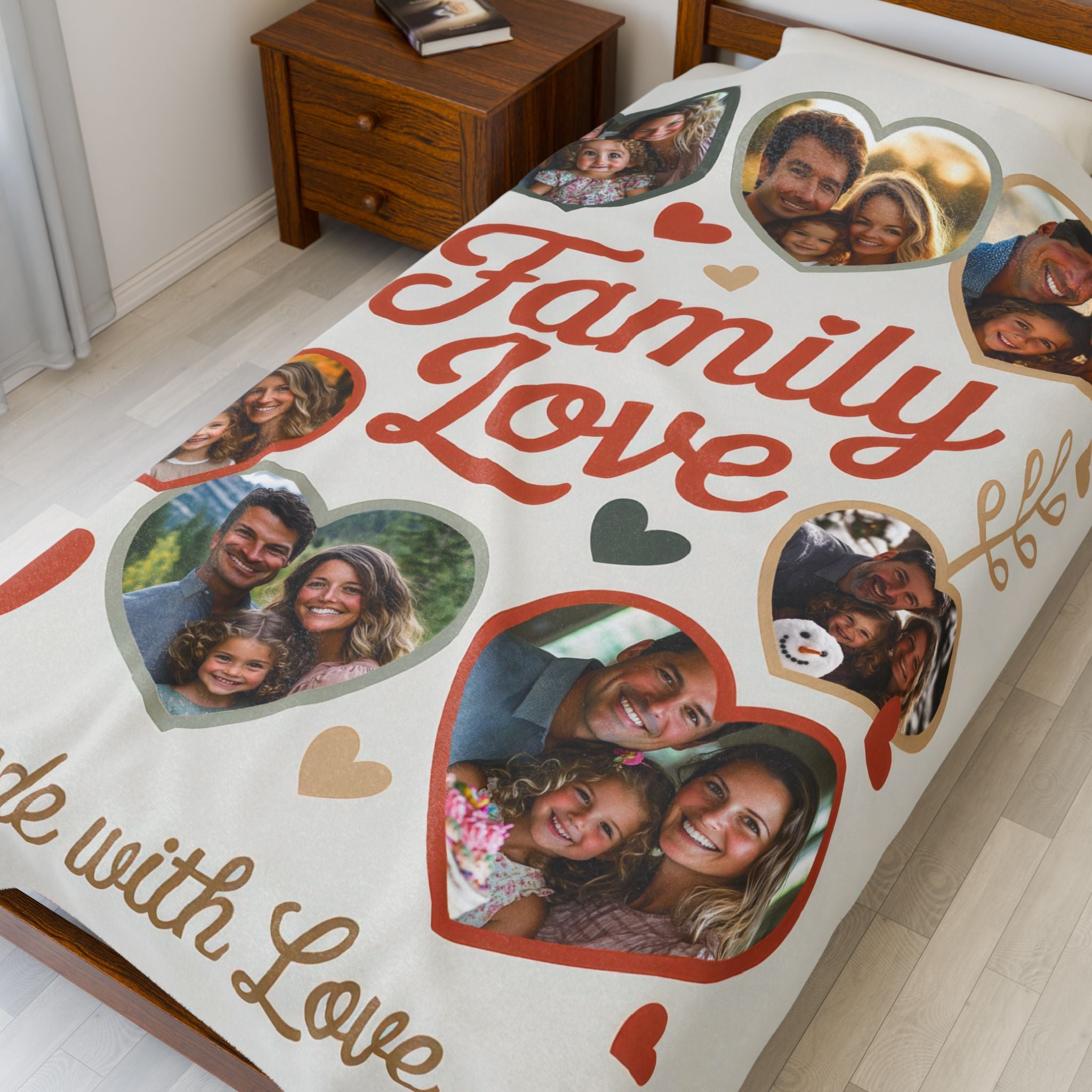 Family Love Personalized Photo Plush Blanket