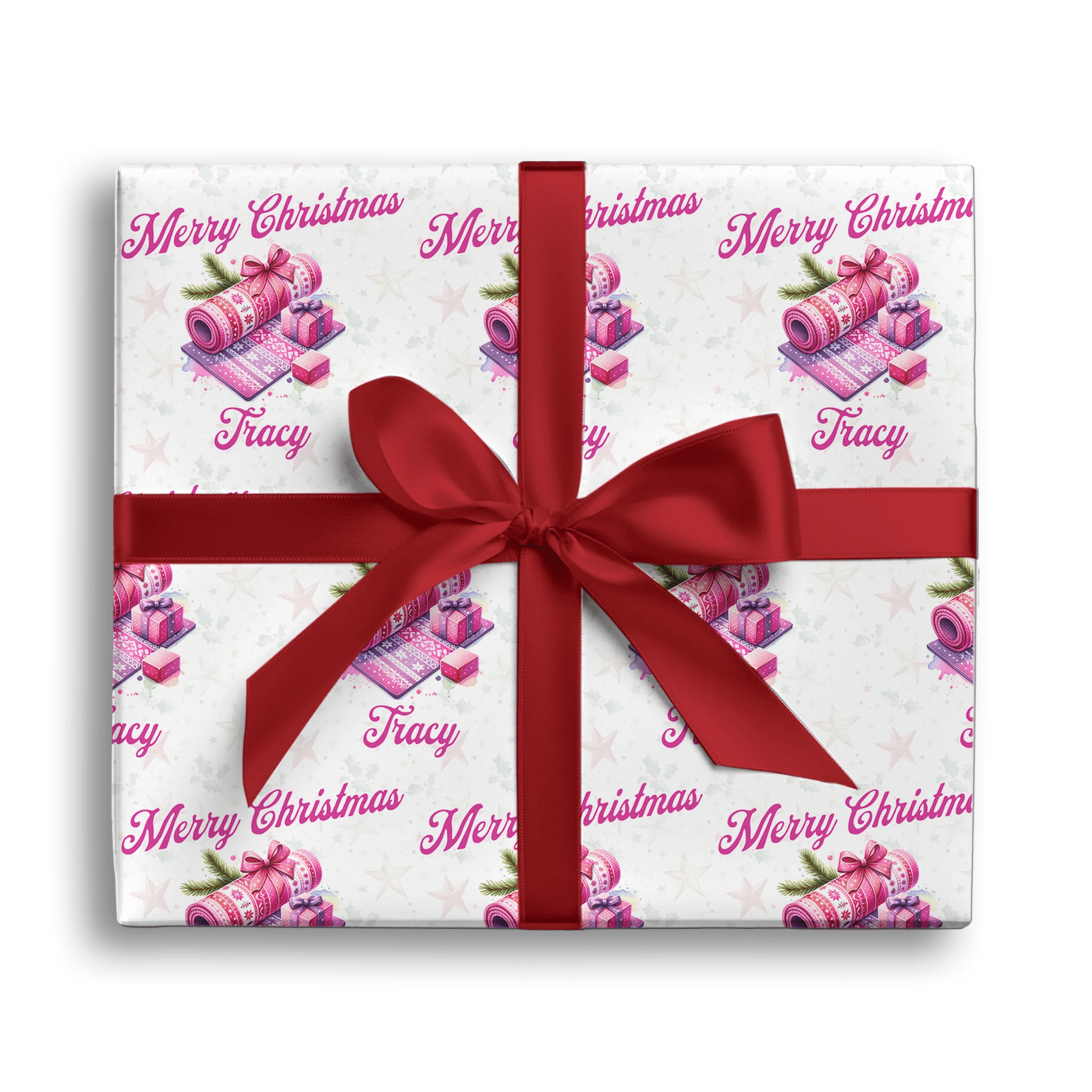 Downward Dog Santa Gift Wrapping Paper