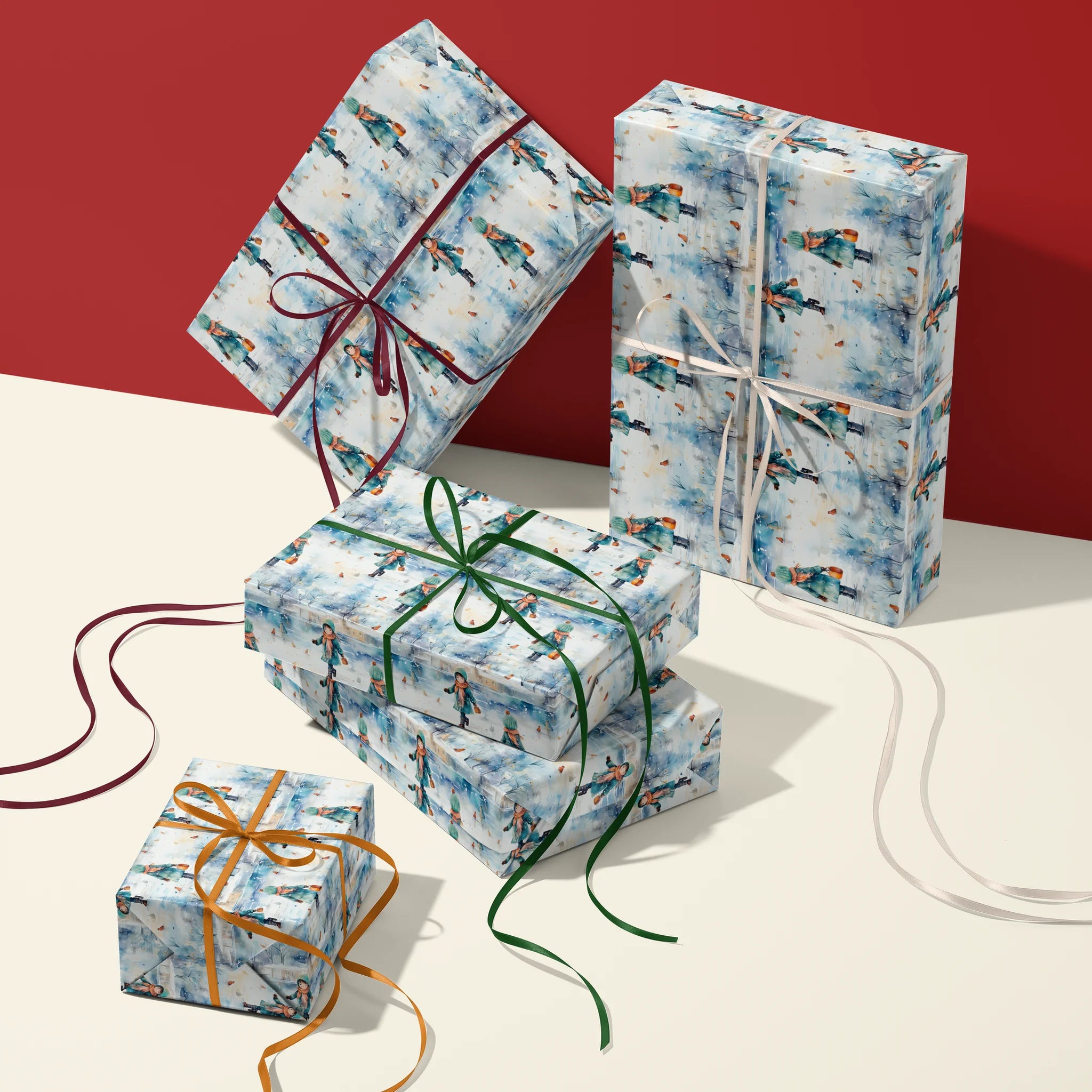 Snowfall Stroll Gift Wrapping Paper
