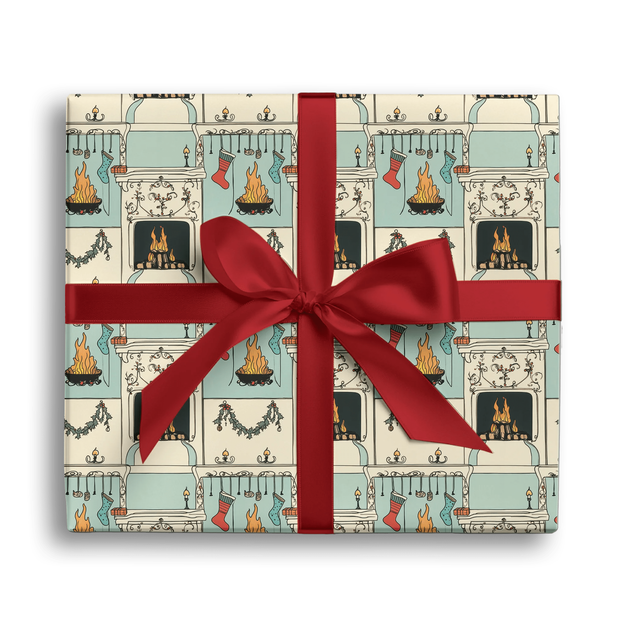 Merry Mantels Gift Wrapping Paper