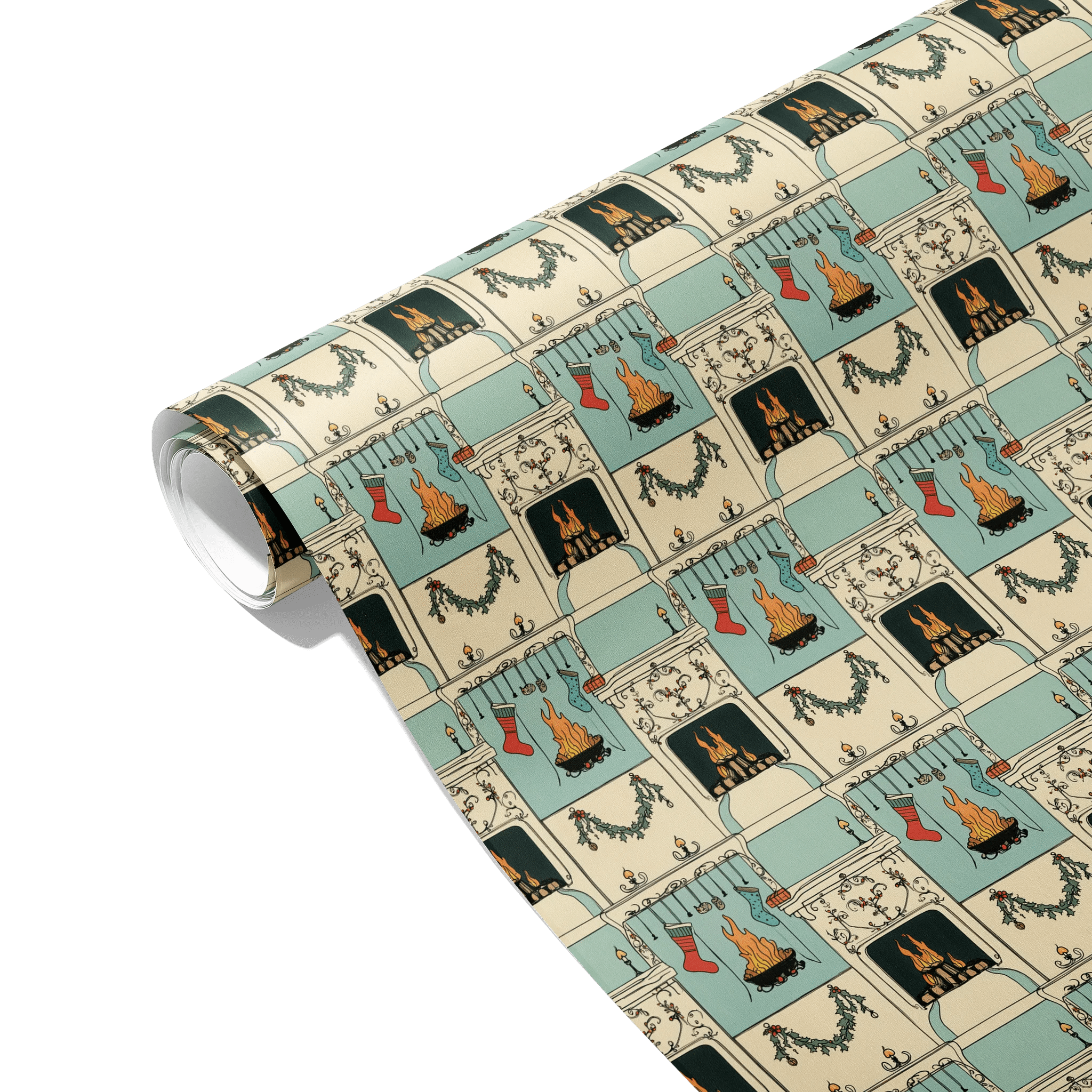 Merry Mantels Gift Wrapping Paper