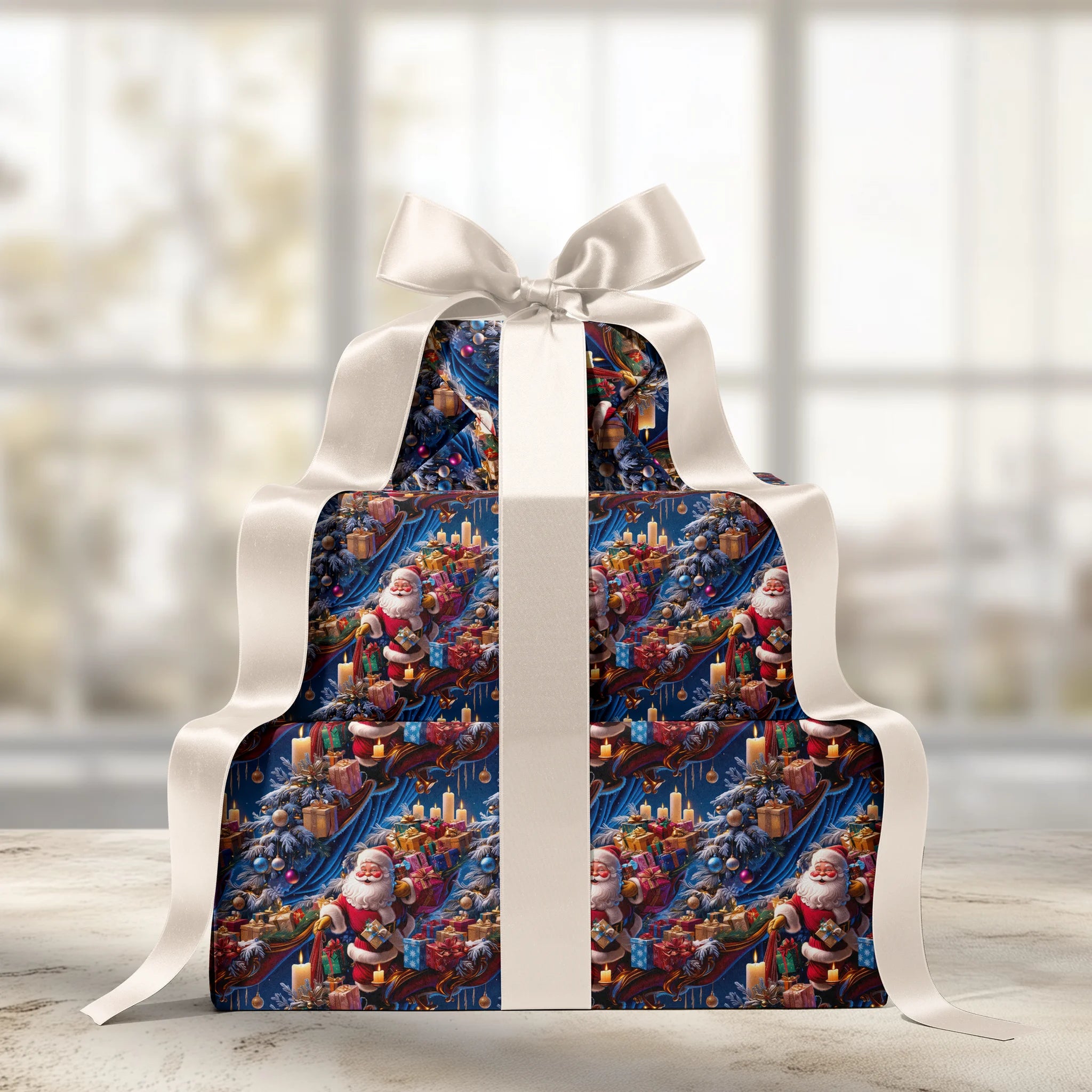 Santa’s Sleigh Shift Gift Wrapping Paper